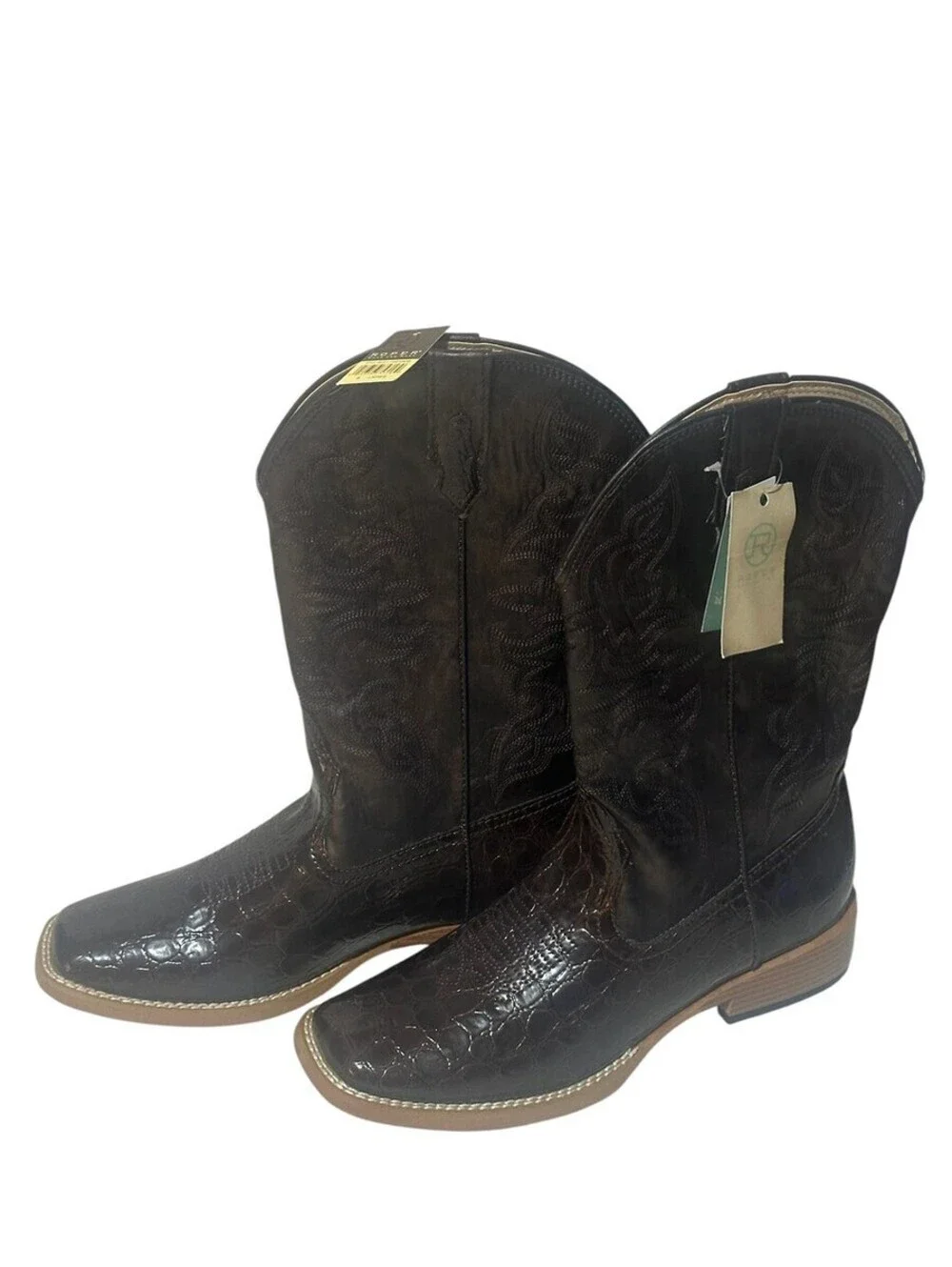 Roper Women's Riley Caiman Print Western Boots Size 9 NWT